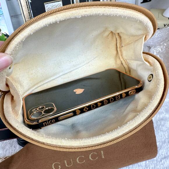 Gucci GG canvas and leather cosmetic pouch crossbody bag Vintage beauty! - Picture 16 of 16